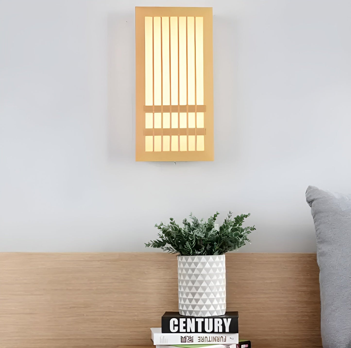 DoaGlow Japanse houten wandlamp - moderne houten & acryl Japanse verlichting