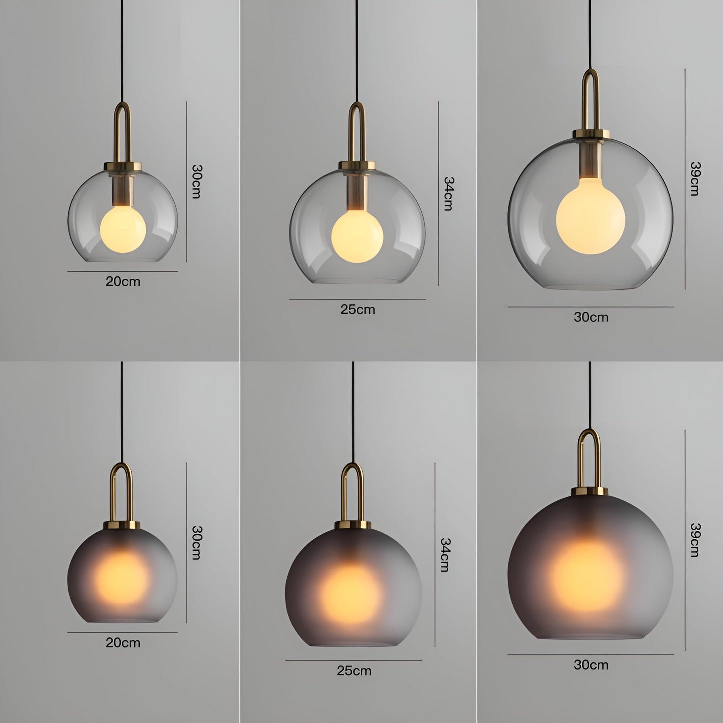 GlassGleam hanglamp - enkelzijdige vintage glazen bol