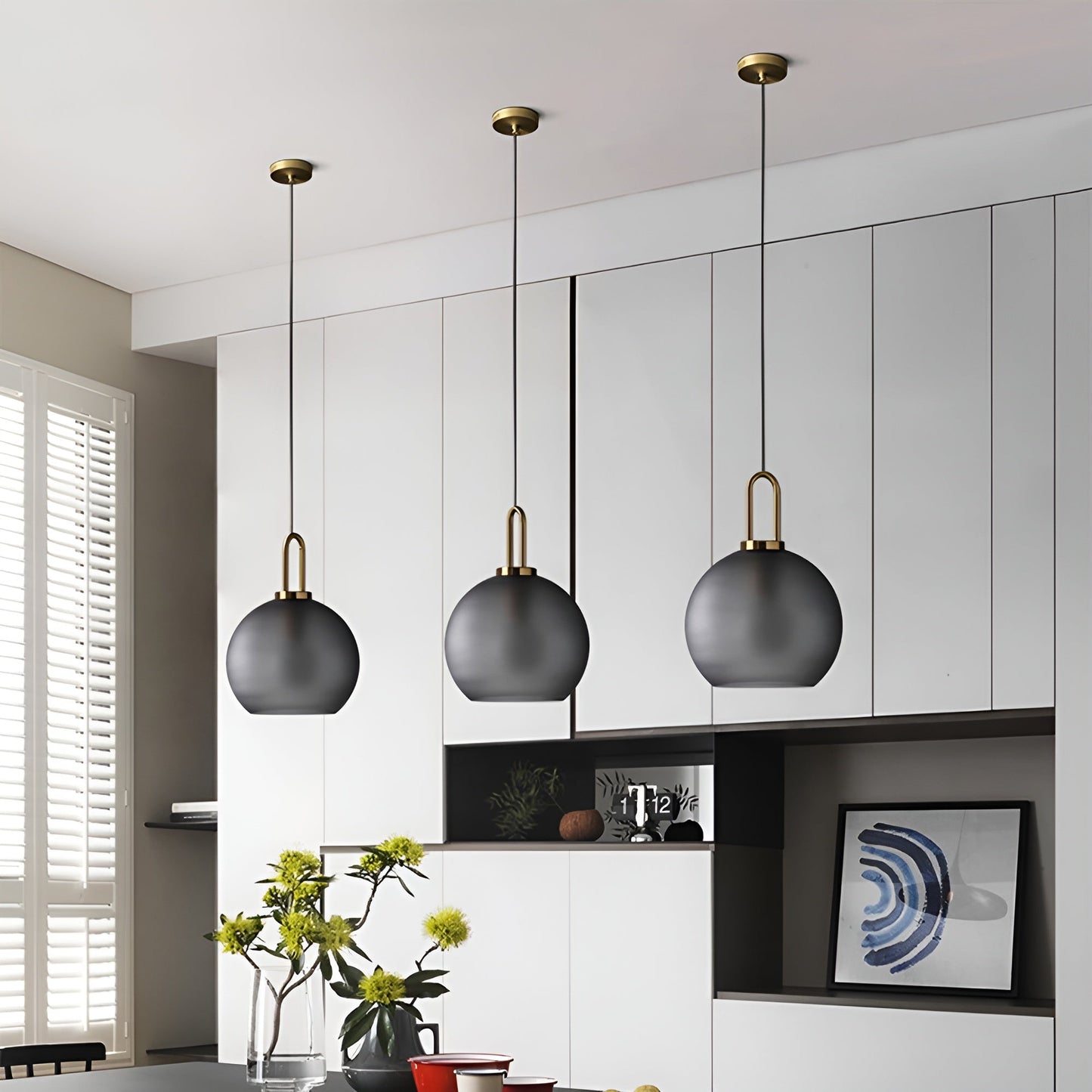 GlassGleam hanglamp - enkelzijdige vintage glazen bol