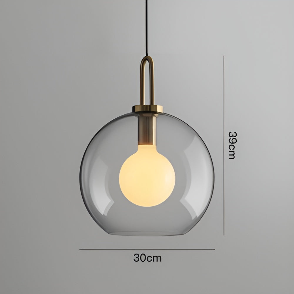GlassGleam hanglamp - enkelzijdige vintage glazen bol