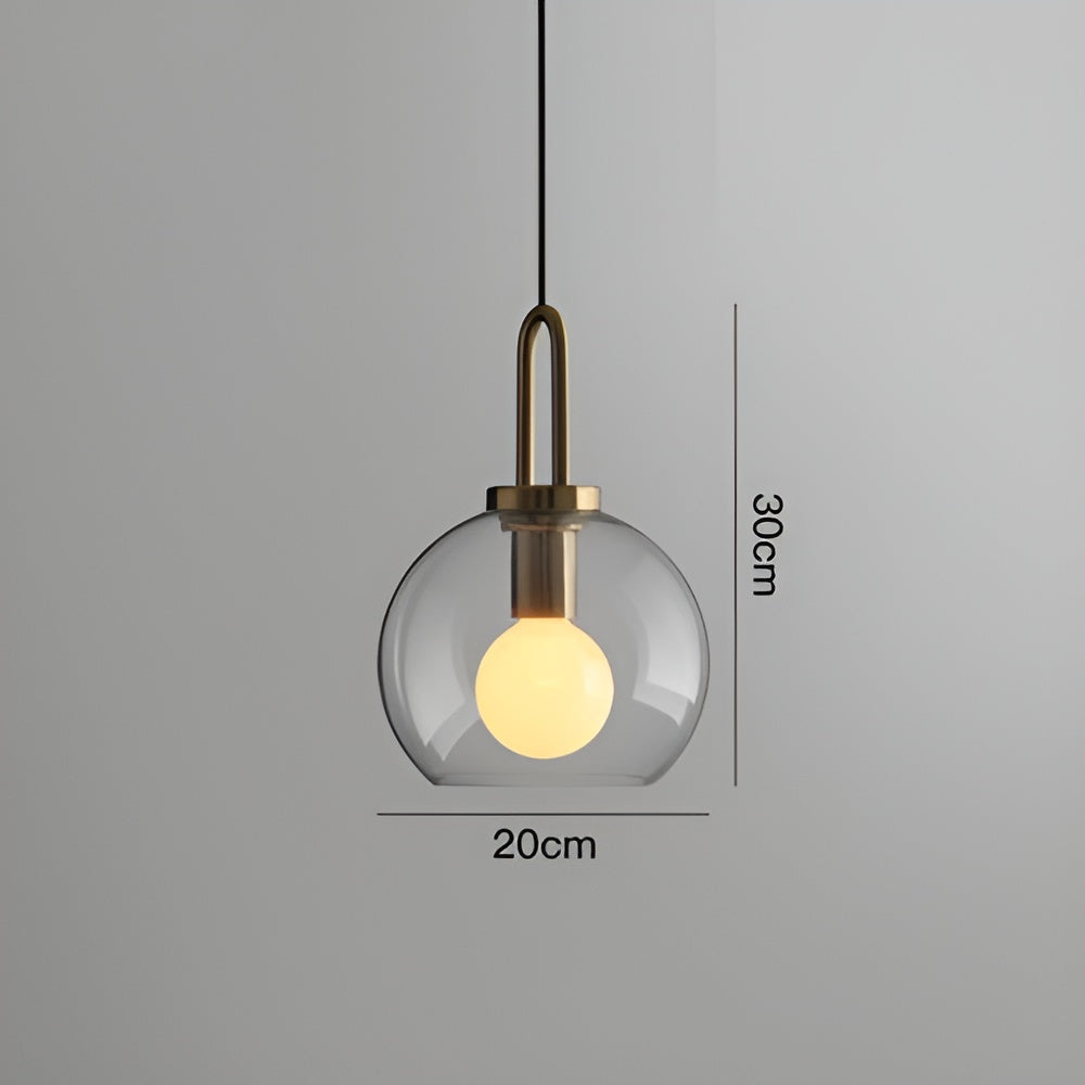 GlassGleam hanglamp - enkelzijdige vintage glazen bol
