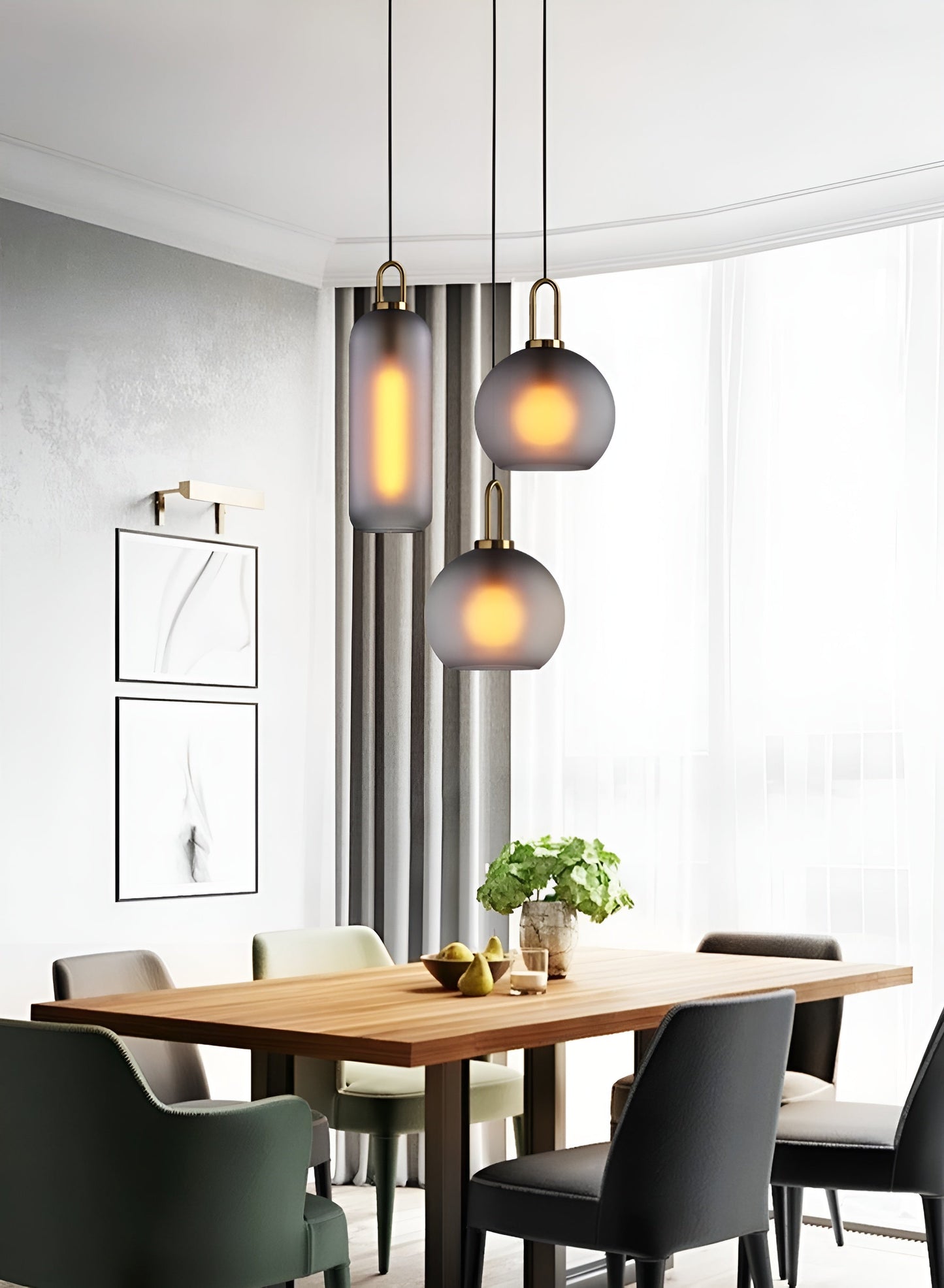 GlassGleam hanglamp - enkelzijdige vintage glazen bol