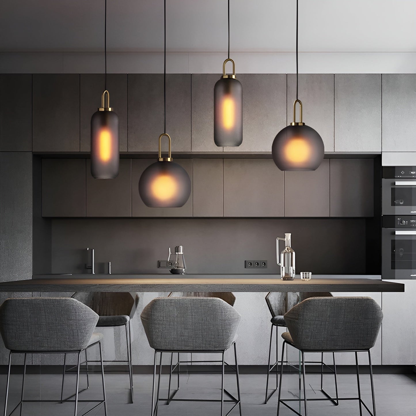 GlassGleam hanglamp - enkelzijdige vintage glazen bol