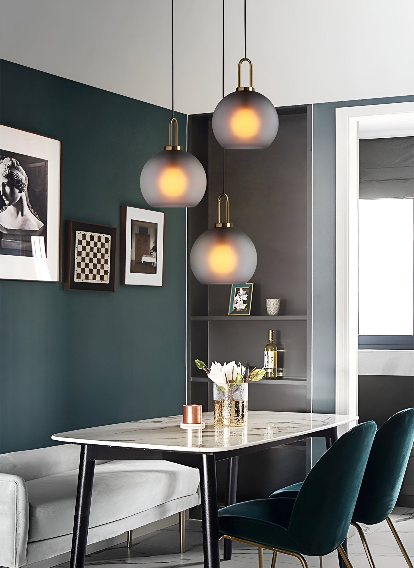GlassGleam hanglamp - enkelzijdige vintage glazen bol