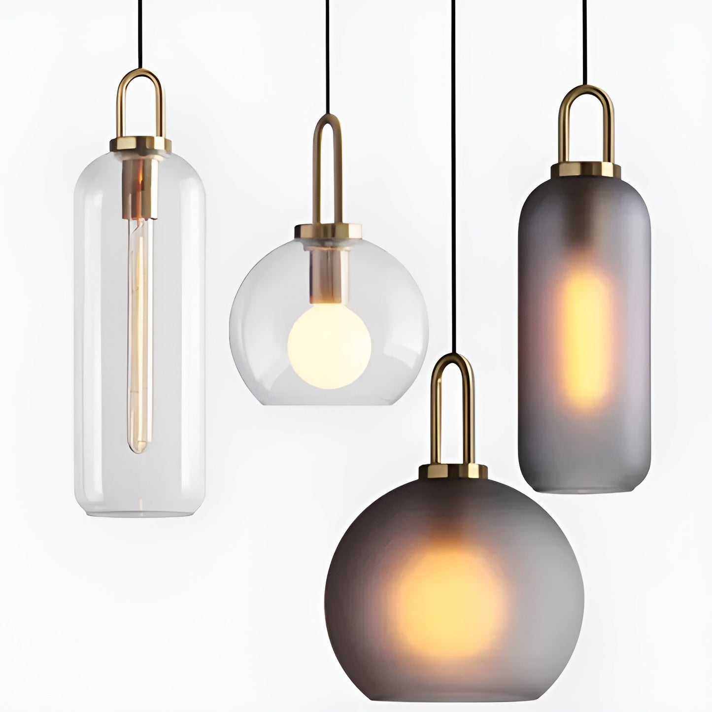 GlassGleam hanglamp - enkelzijdige vintage glazen bol