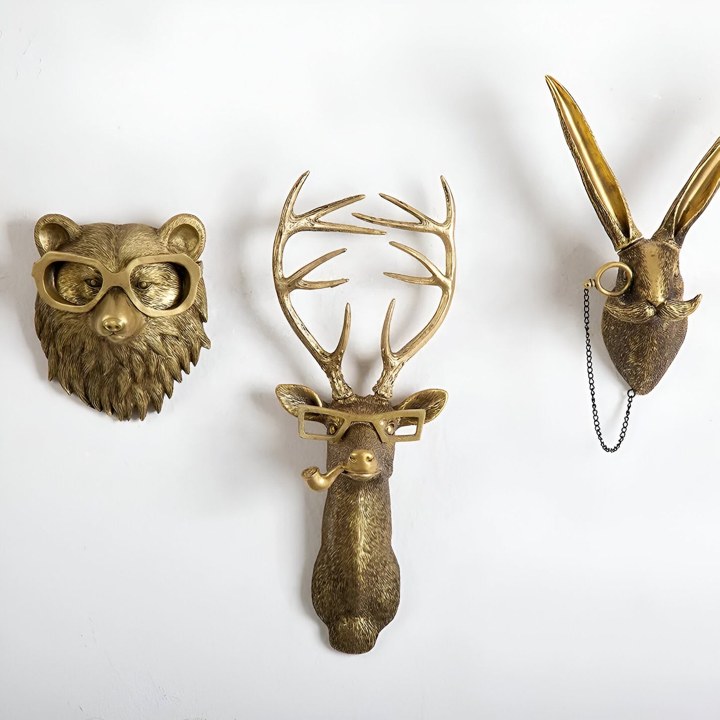 Golden Head - multifunctionele head wandhaak decoratie en wandopslag