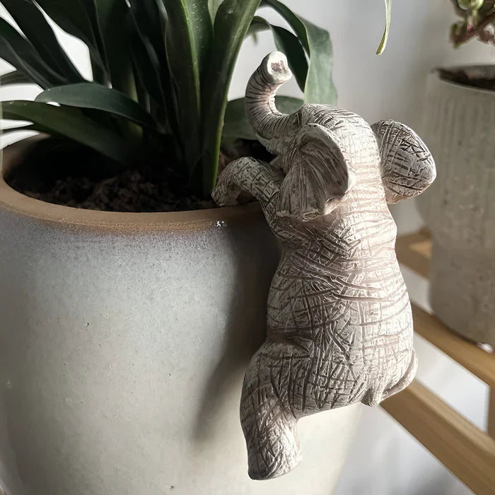 Hars olifant pothanger - bloempothanger olifant - hangende olifant decoratie