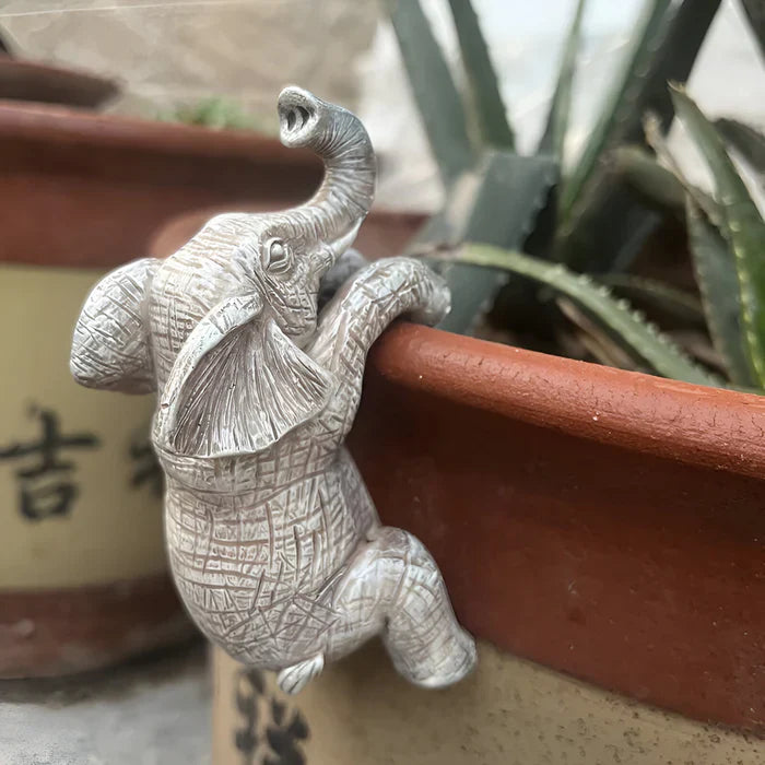 Hars olifant pothanger - bloempothanger olifant - hangende olifant decoratie