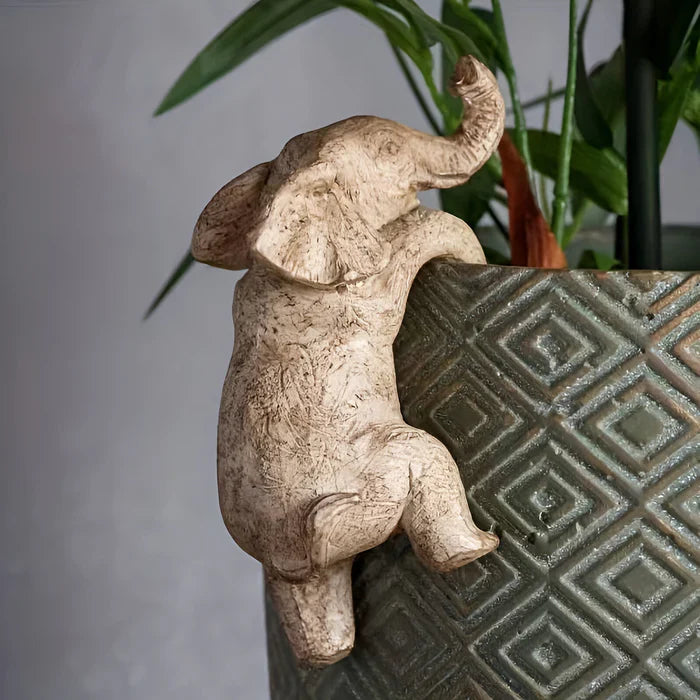 Hars olifant pothanger - bloempothanger olifant - hangende olifant decoratie