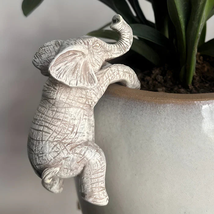 Hars olifant pothanger - bloempothanger olifant - hangende olifant decoratie
