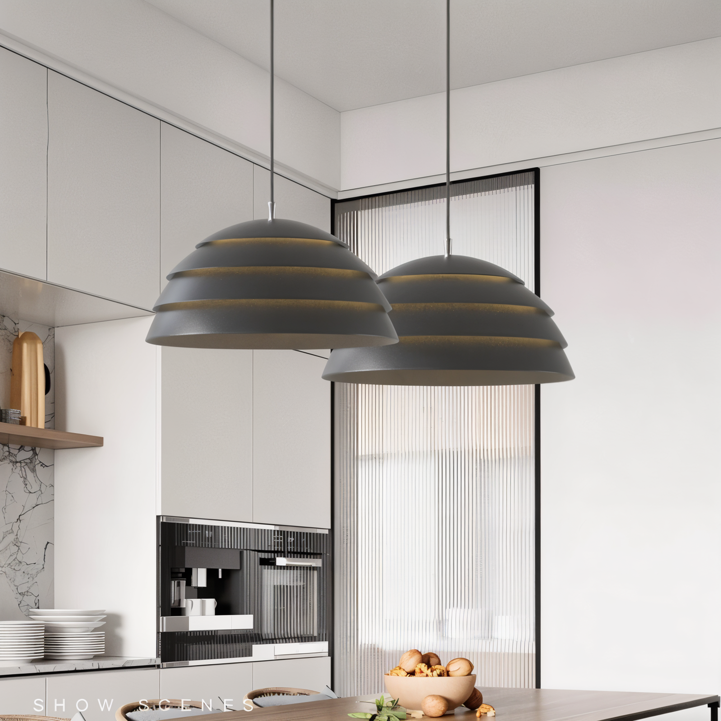 Helle led hanglamp - hiërarchische koepel hanglamp - snoer hanglamp