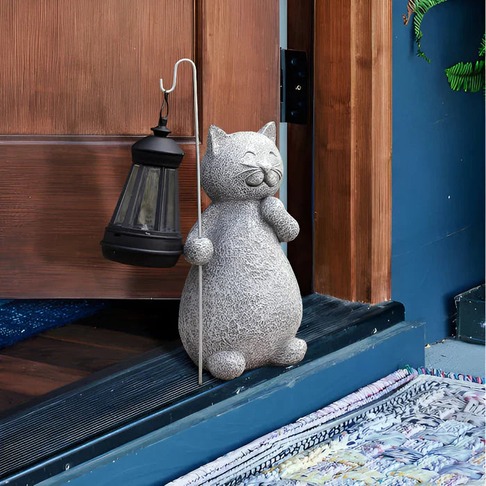 KittyBeam- betoverende lantaarn met kattenbeeld op zonne-energie voor tuinplezier