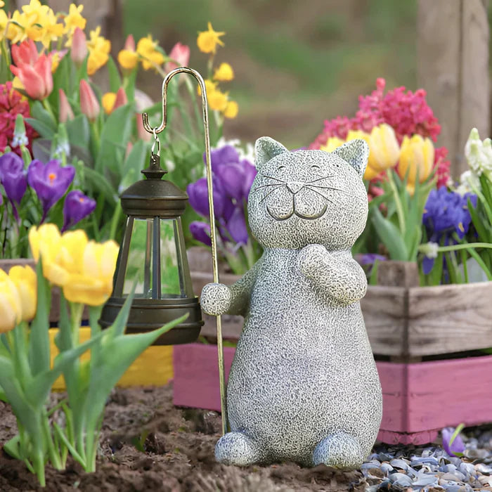 KittyBeam- betoverende lantaarn met kattenbeeld op zonne-energie voor tuinplezier