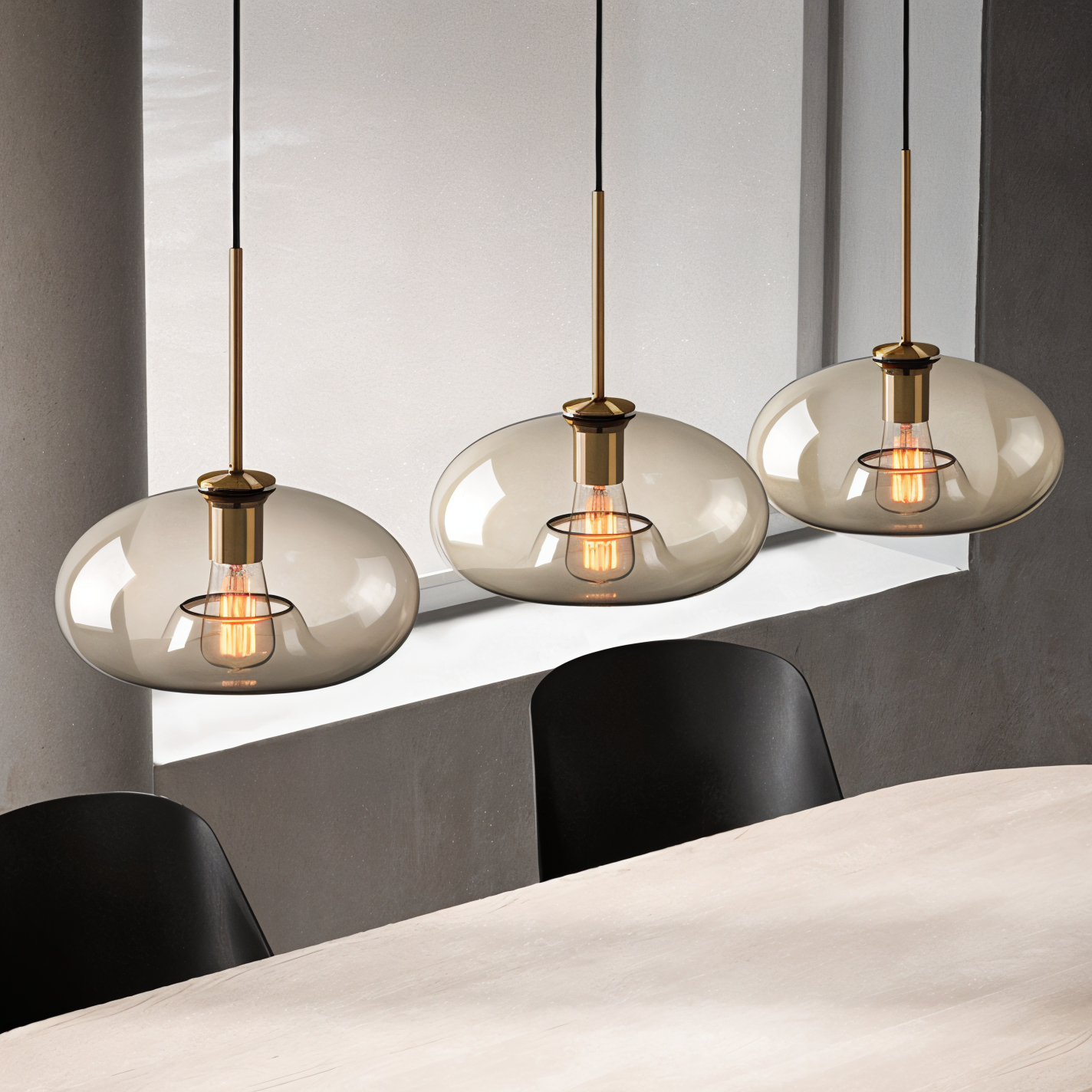 Klare Perle hanglamp - plafondlamp van industrieel loftglas