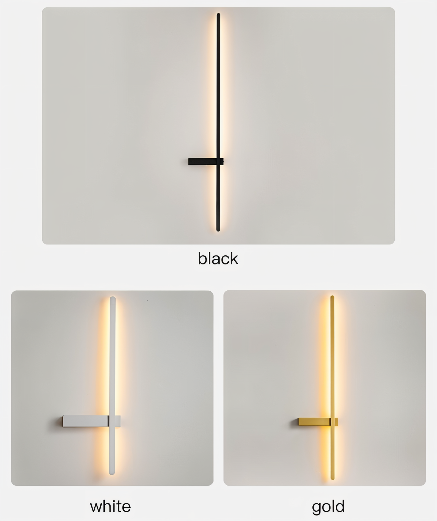 The line wandlamp - minimalistische lange zwarte led wandlamp