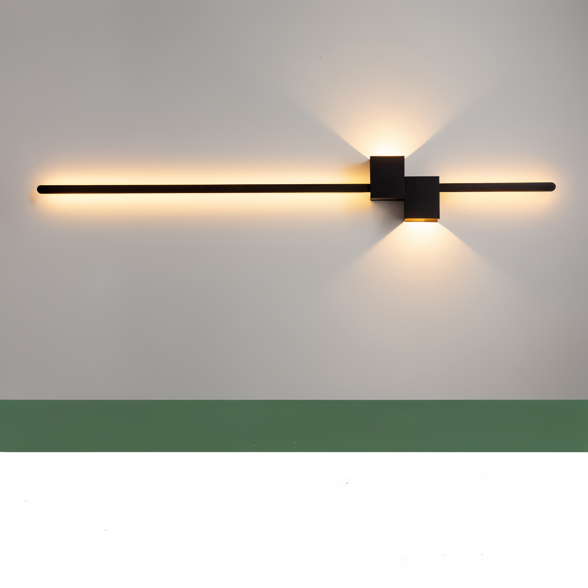 The line wandlamp - minimalistische lange zwarte led wandlamp
