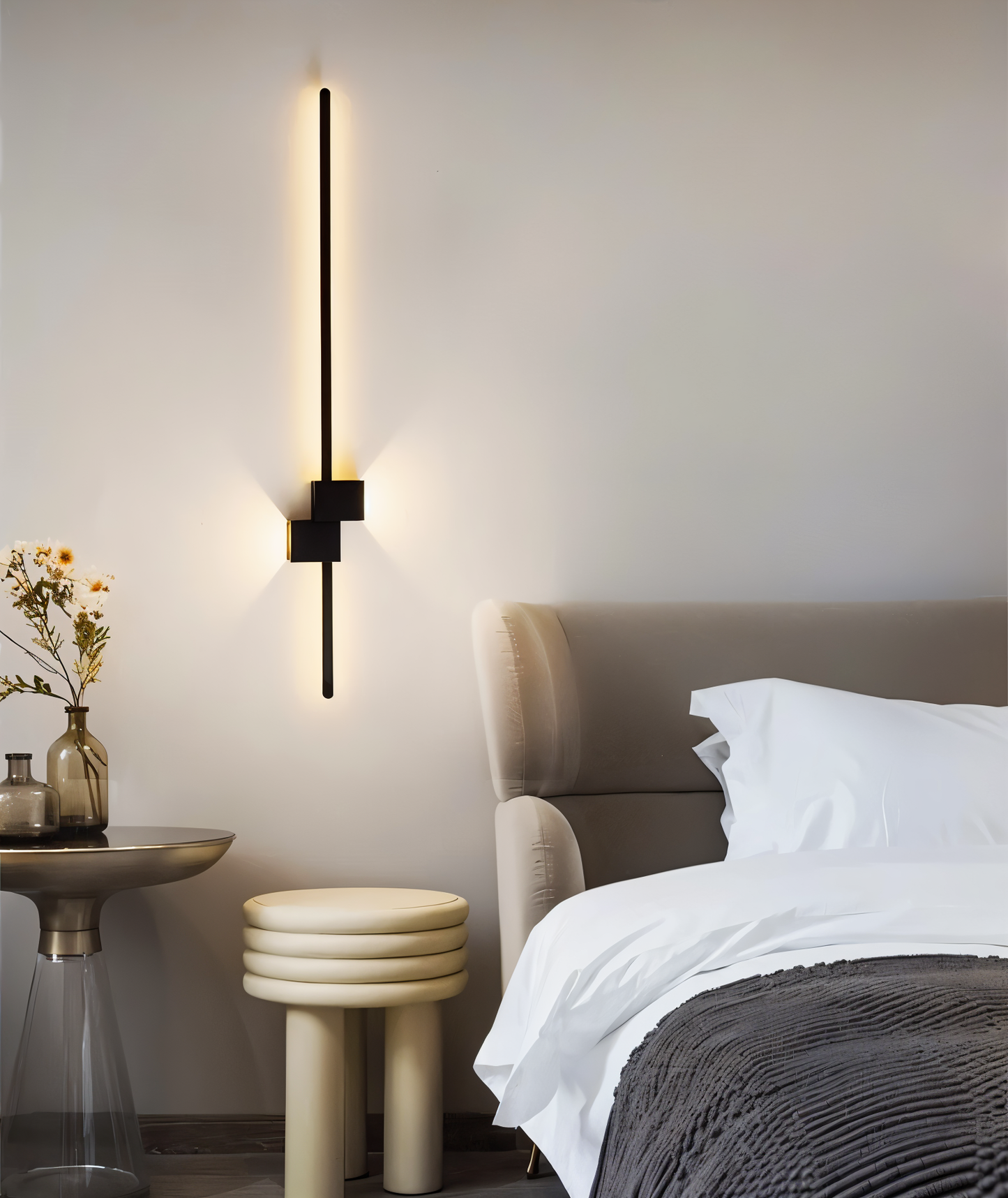 The line wandlamp - minimalistische lange zwarte led wandlamp