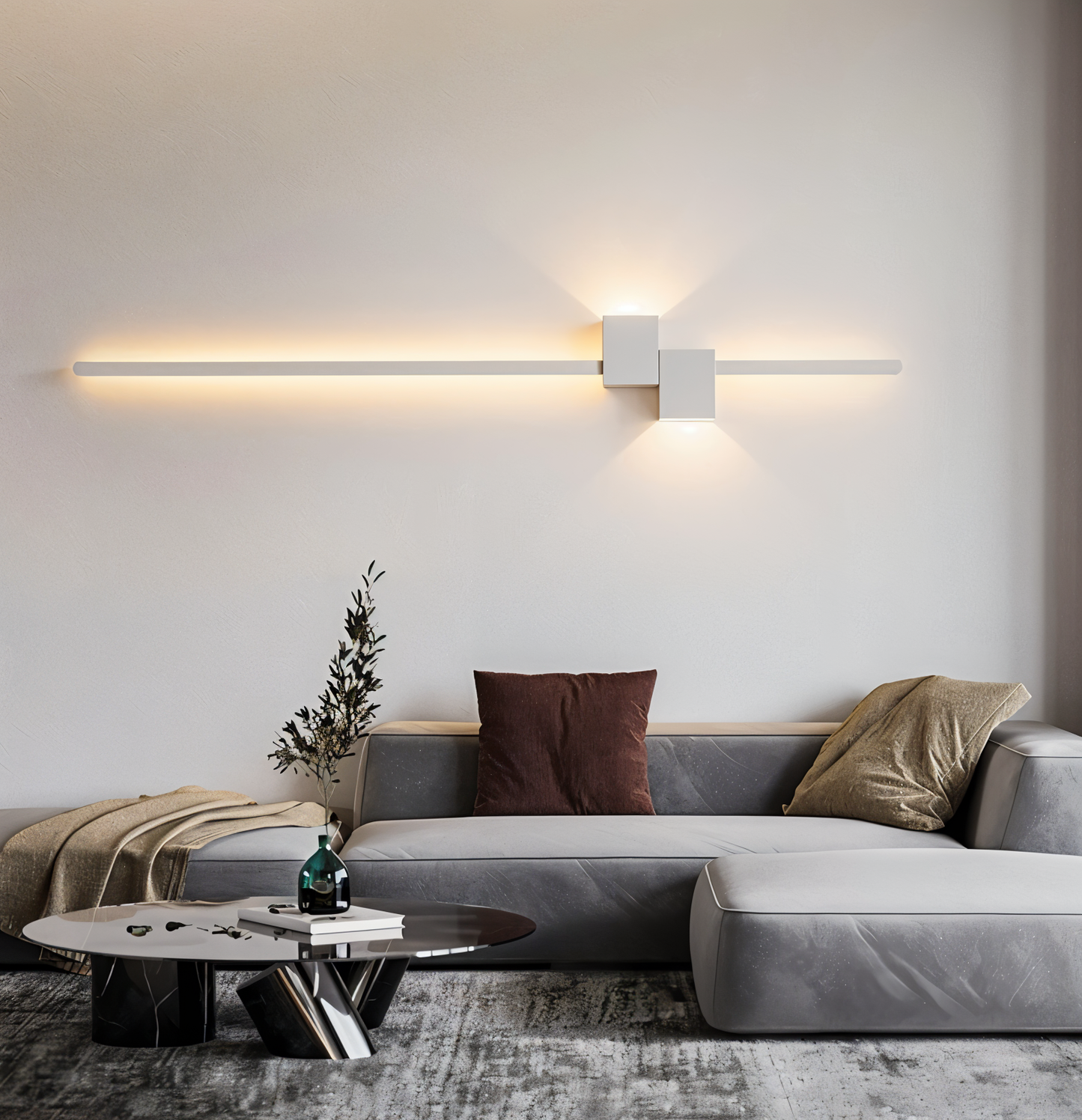 The line wandlamp - minimalistische lange zwarte led wandlamp