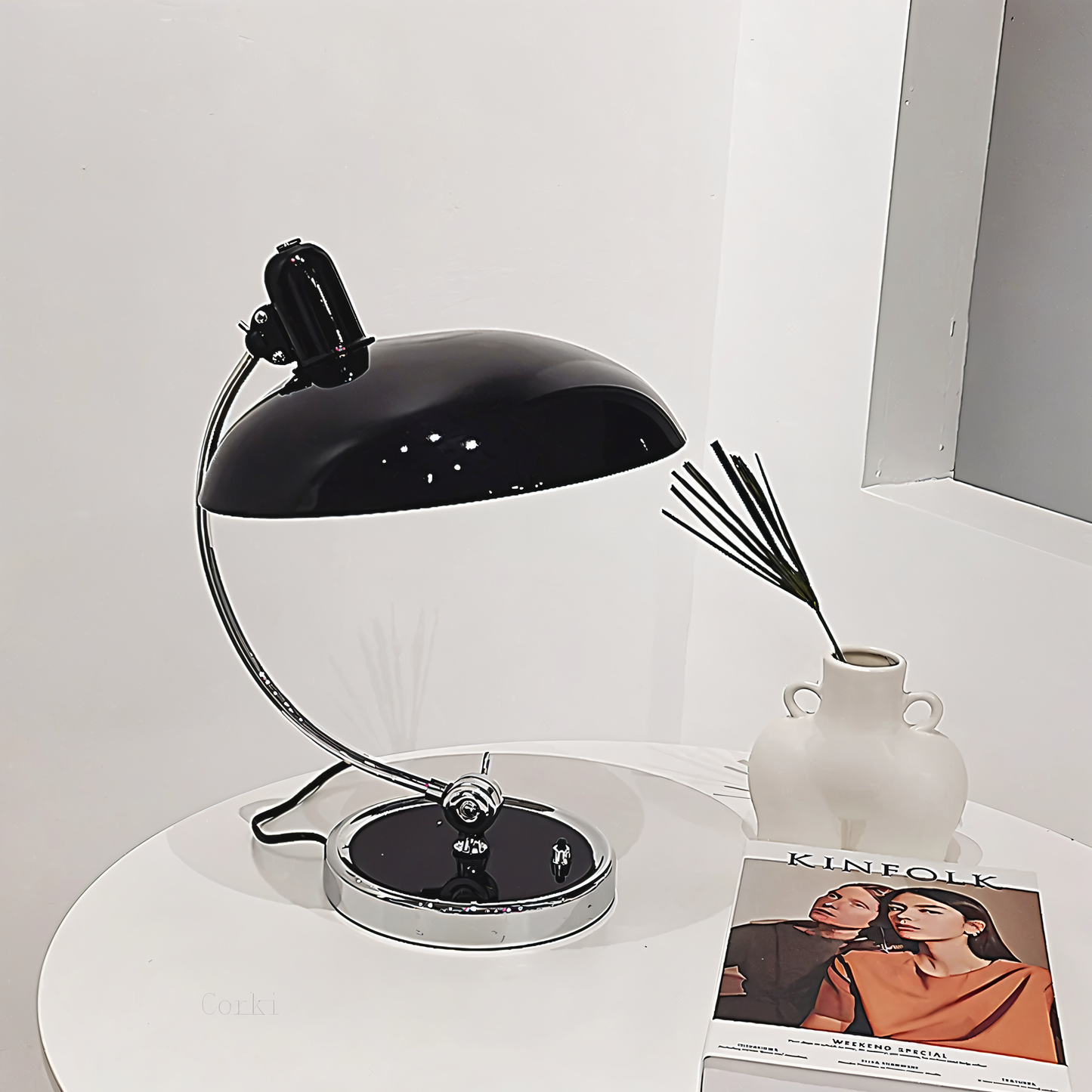 NostaChic tafellamp - verstelbare vintage ijzeren bureaulamp met koepel
