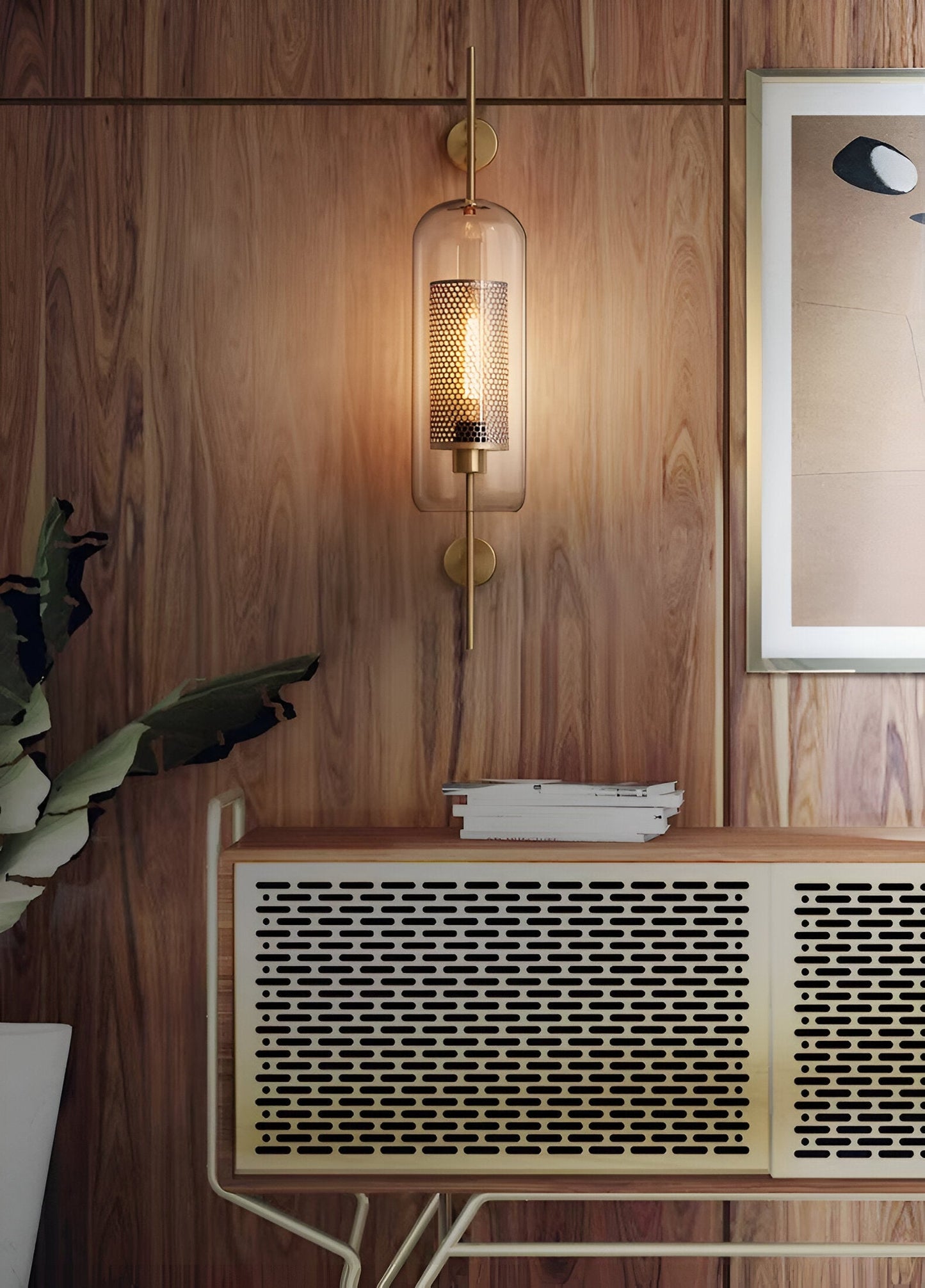 Orbee wandlamp - stijlvolle glazen wandlamp - honingraat wandlamp ontwerp - vintage wandlampen led
