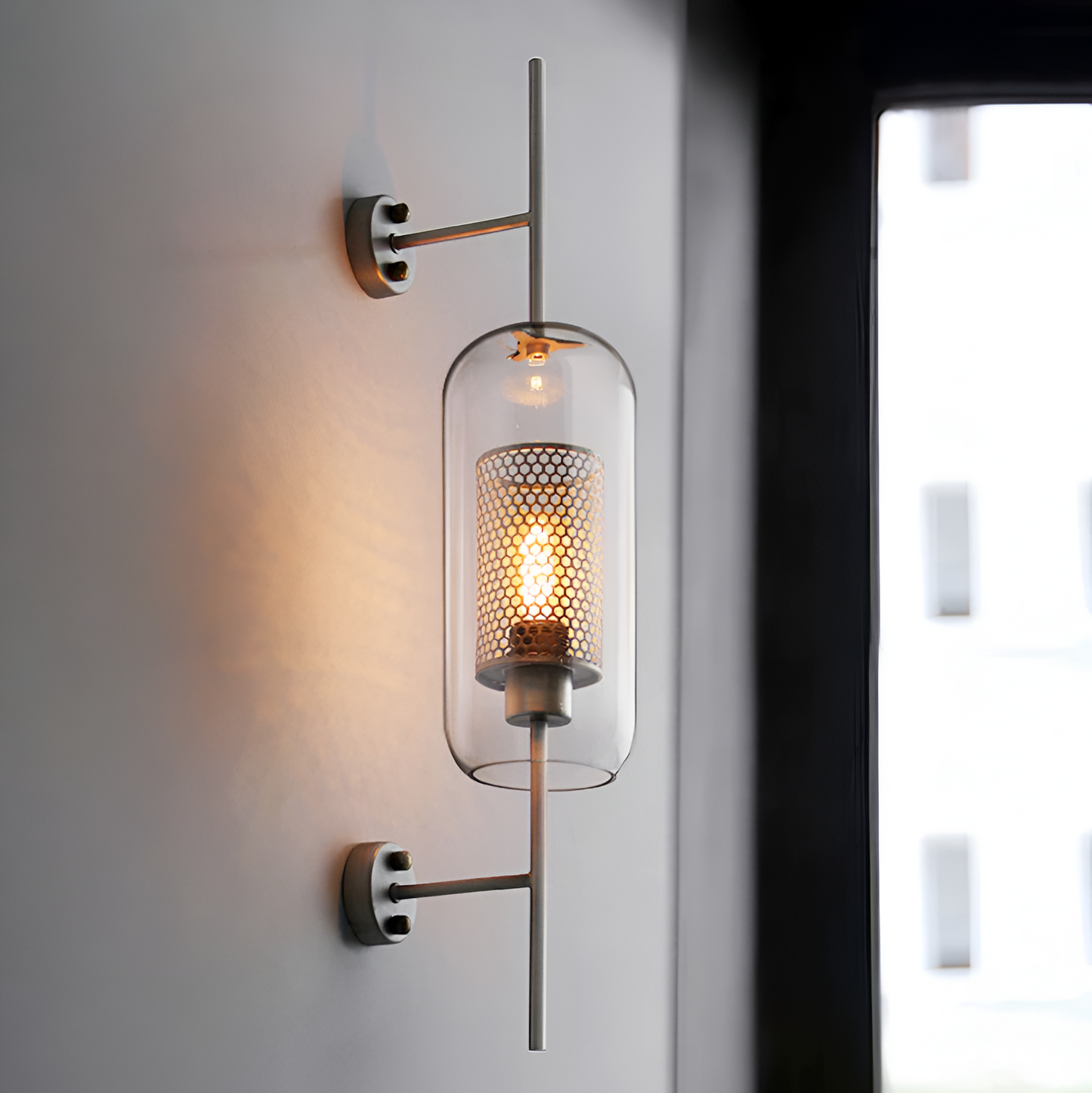 Orbee wandlamp - stijlvolle glazen wandlamp - honingraat wandlamp ontwerp - vintage wandlampen led