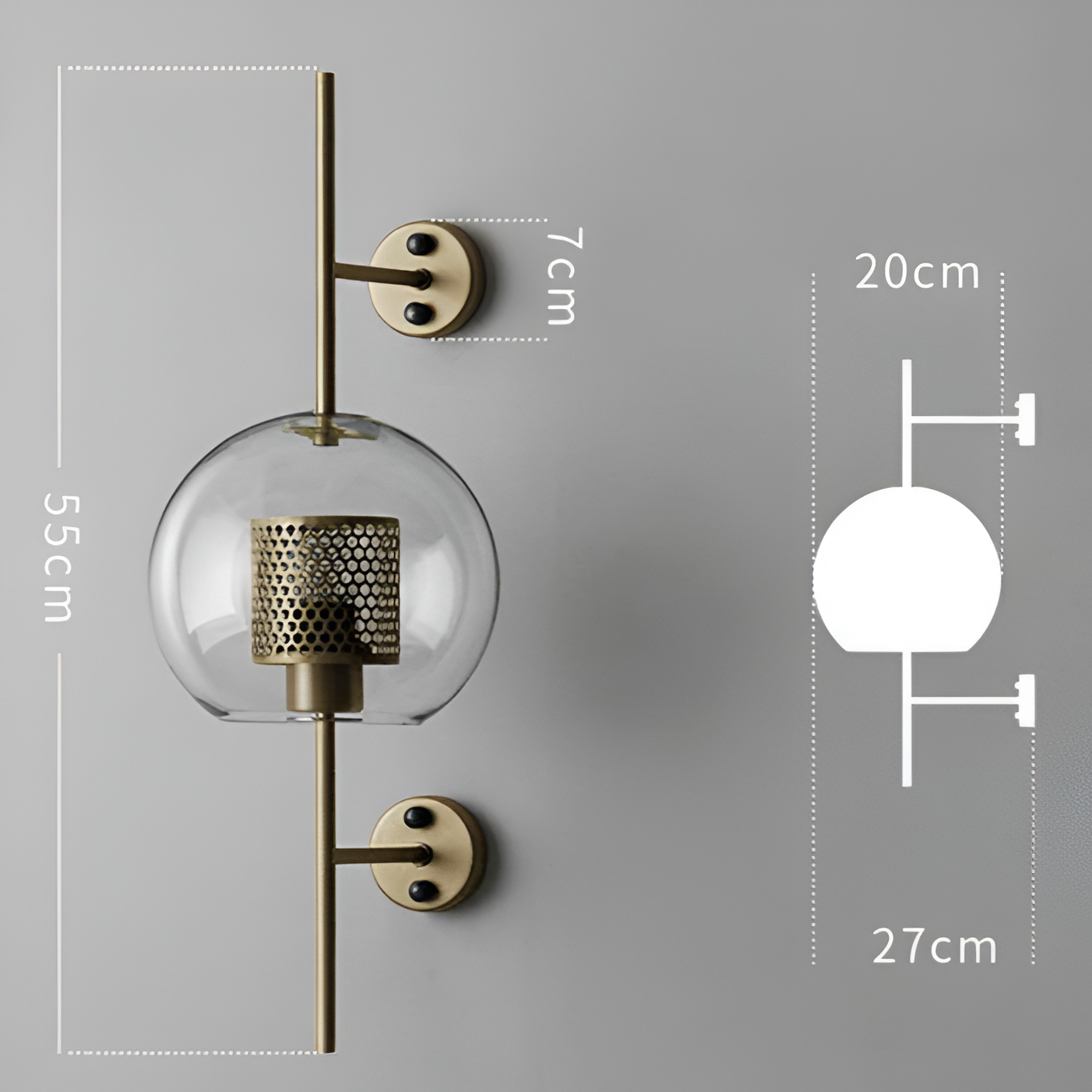 Orbee wandlamp - stijlvolle glazen wandlamp - honingraat wandlamp ontwerp - vintage wandlampen led
