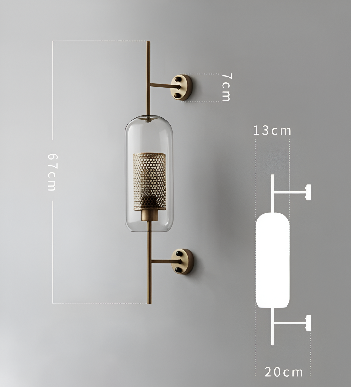Orbee wandlamp - stijlvolle glazen wandlamp - honingraat wandlamp ontwerp - vintage wandlampen led