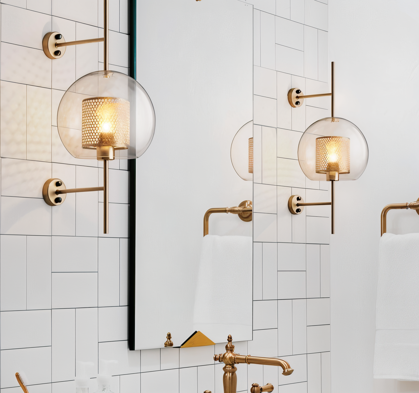Orbee wandlamp - stijlvolle glazen wandlamp - honingraat wandlamp ontwerp - vintage wandlampen led