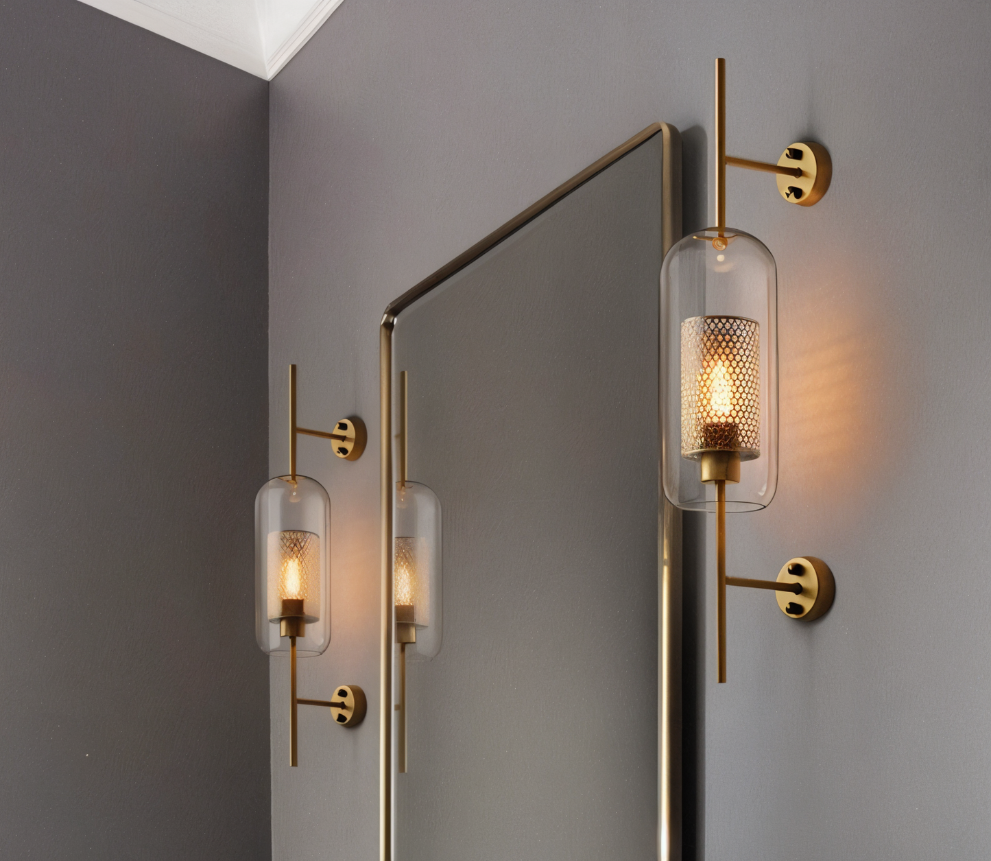 Orbee wandlamp - stijlvolle glazen wandlamp - honingraat wandlamp ontwerp - vintage wandlampen led