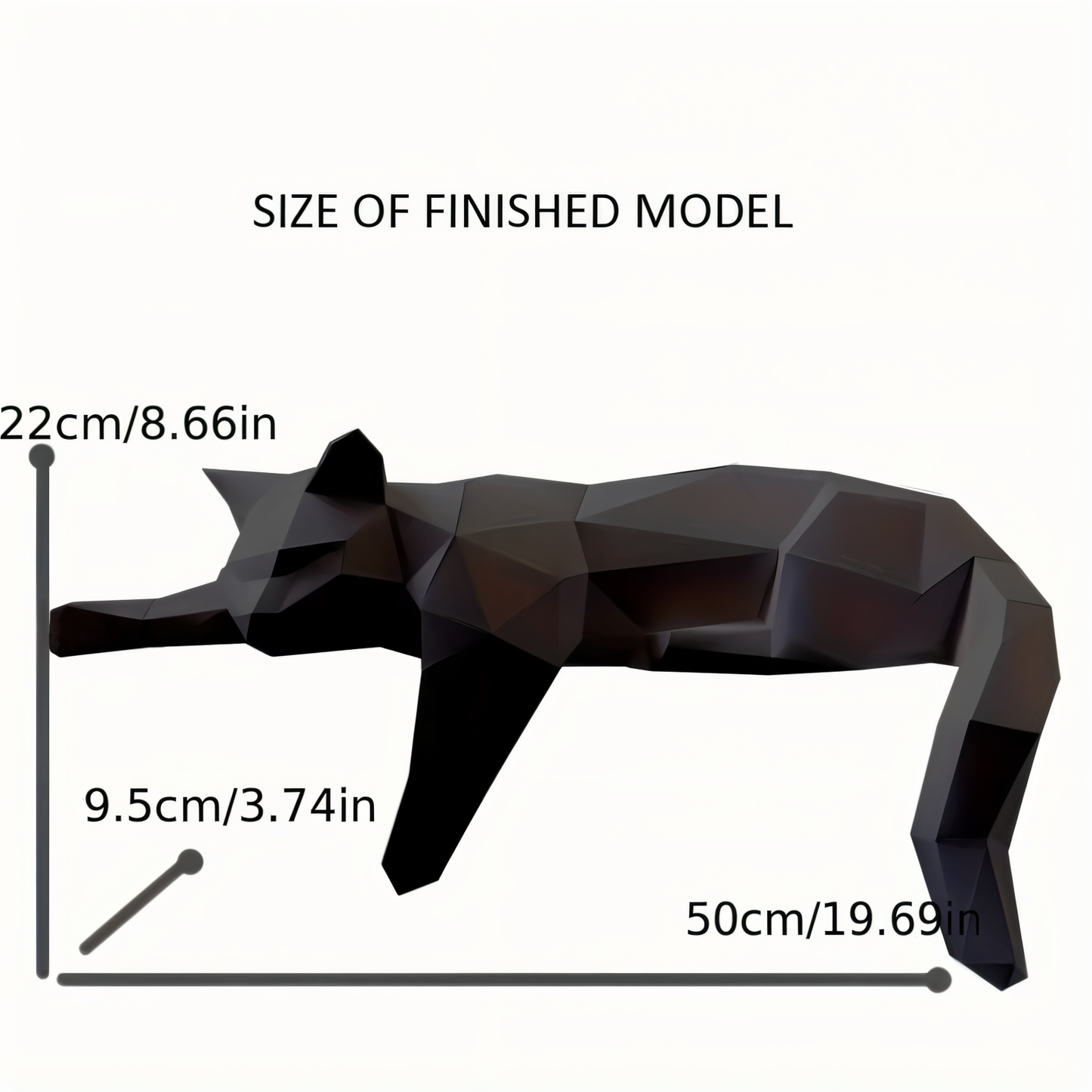 OriPurr - artistieke diy zwart wit 3D slapende origami Kat decoratie