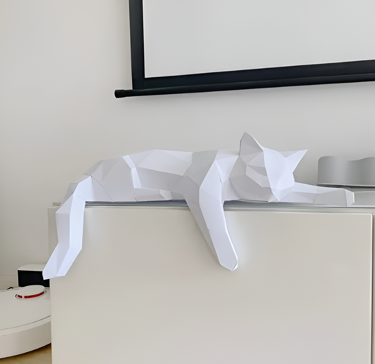OriPurr - artistieke diy zwart wit 3D slapende origami Kat decoratie