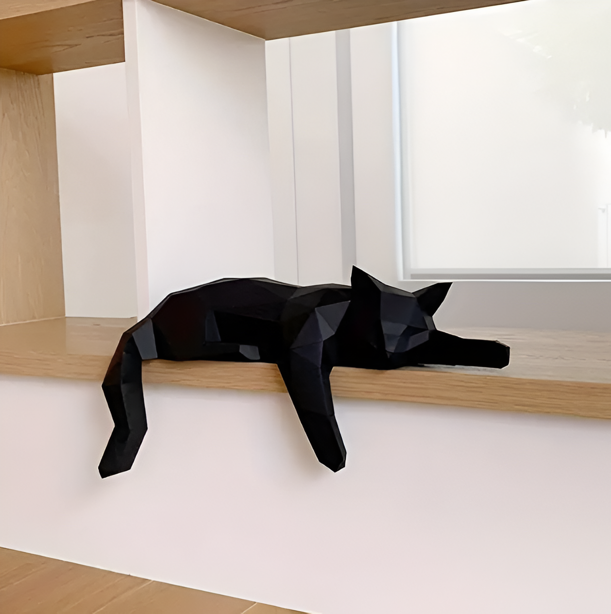 OriPurr - artistieke diy zwart wit 3D slapende origami Kat decoratie