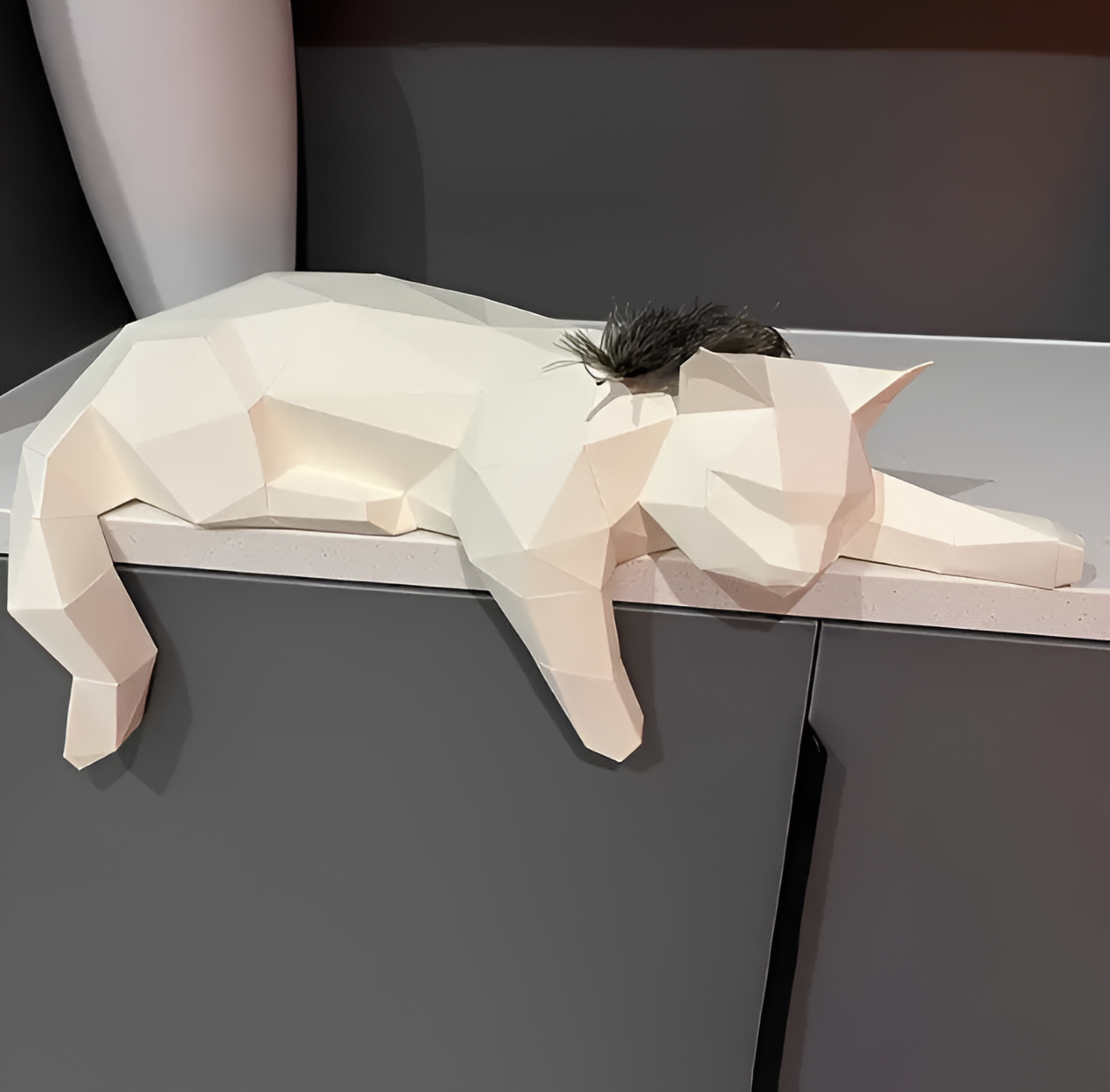 OriPurr - artistieke diy zwart wit 3D slapende origami Kat decoratie