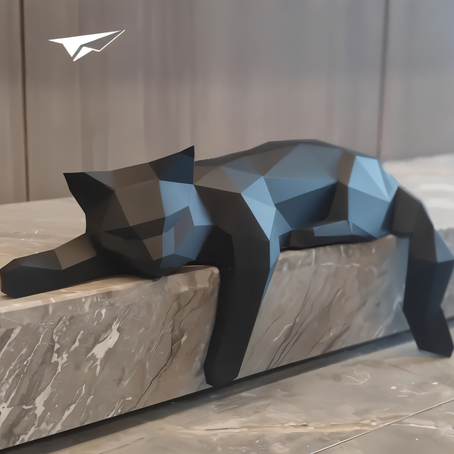 OriPurr - artistieke diy zwart wit 3D slapende origami Kat decoratie