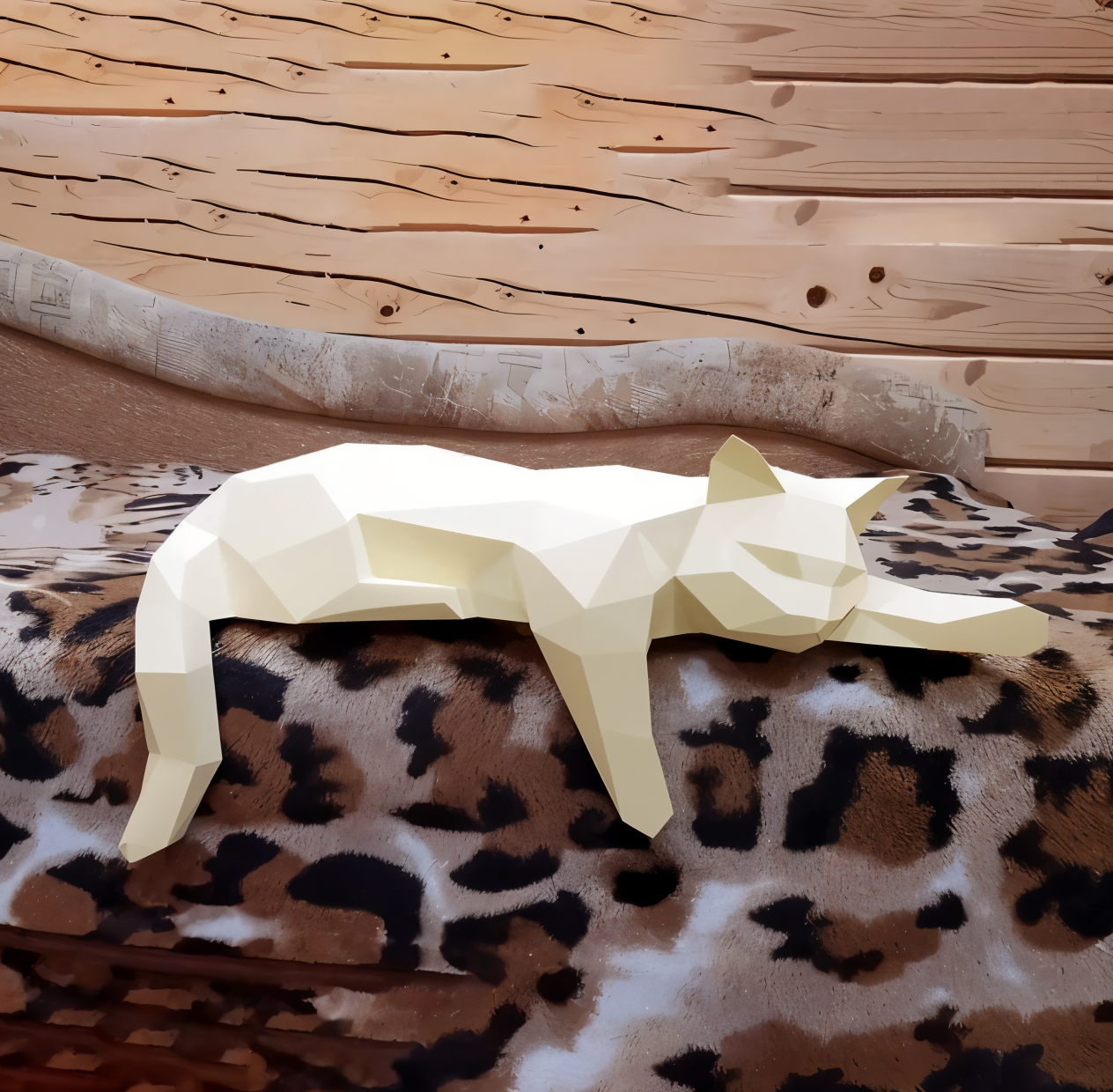 OriPurr - artistieke diy zwart wit 3D slapende origami Kat decoratie