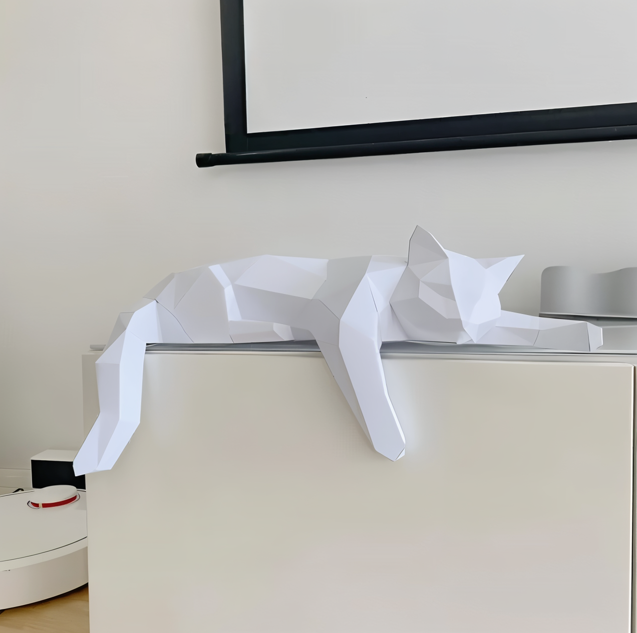 OriPurr - artistieke diy zwart wit 3D slapende origami Kat decoratie