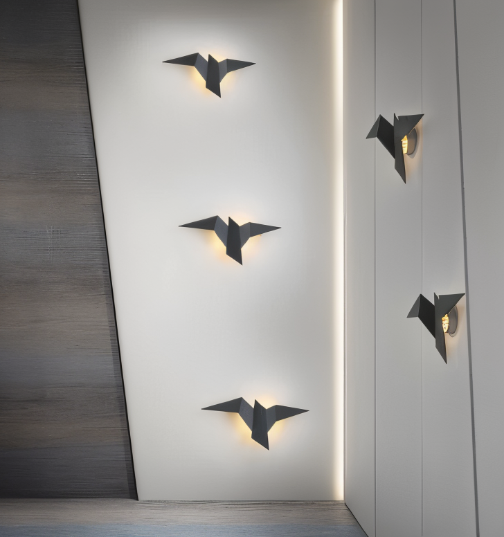 OriTori wandlamp - geometrische origami vogel wandlamp - japanse stijl wandlamp ontwerp