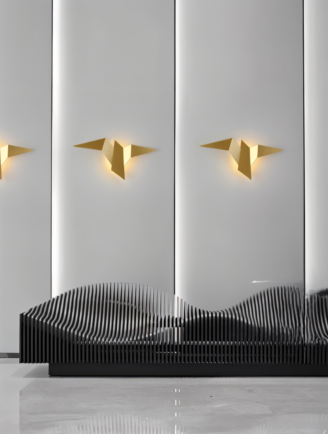 OriTori wandlamp - geometrische origami vogel wandlamp - japanse stijl wandlamp ontwerp