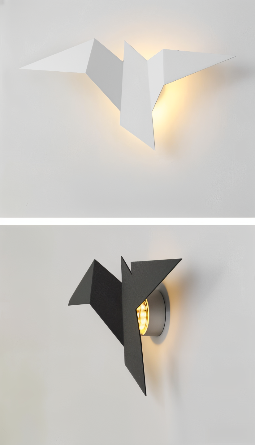 OriTori wandlamp - geometrische origami vogel wandlamp - japanse stijl wandlamp ontwerp