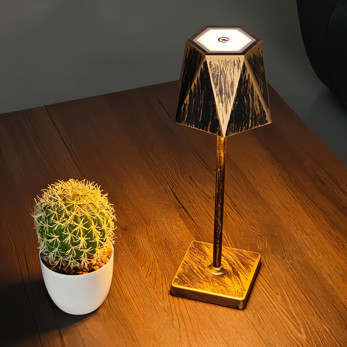 PolyLamp - draagbare zeshoekige led tafellamp - waterdicht en oplaadbaar
