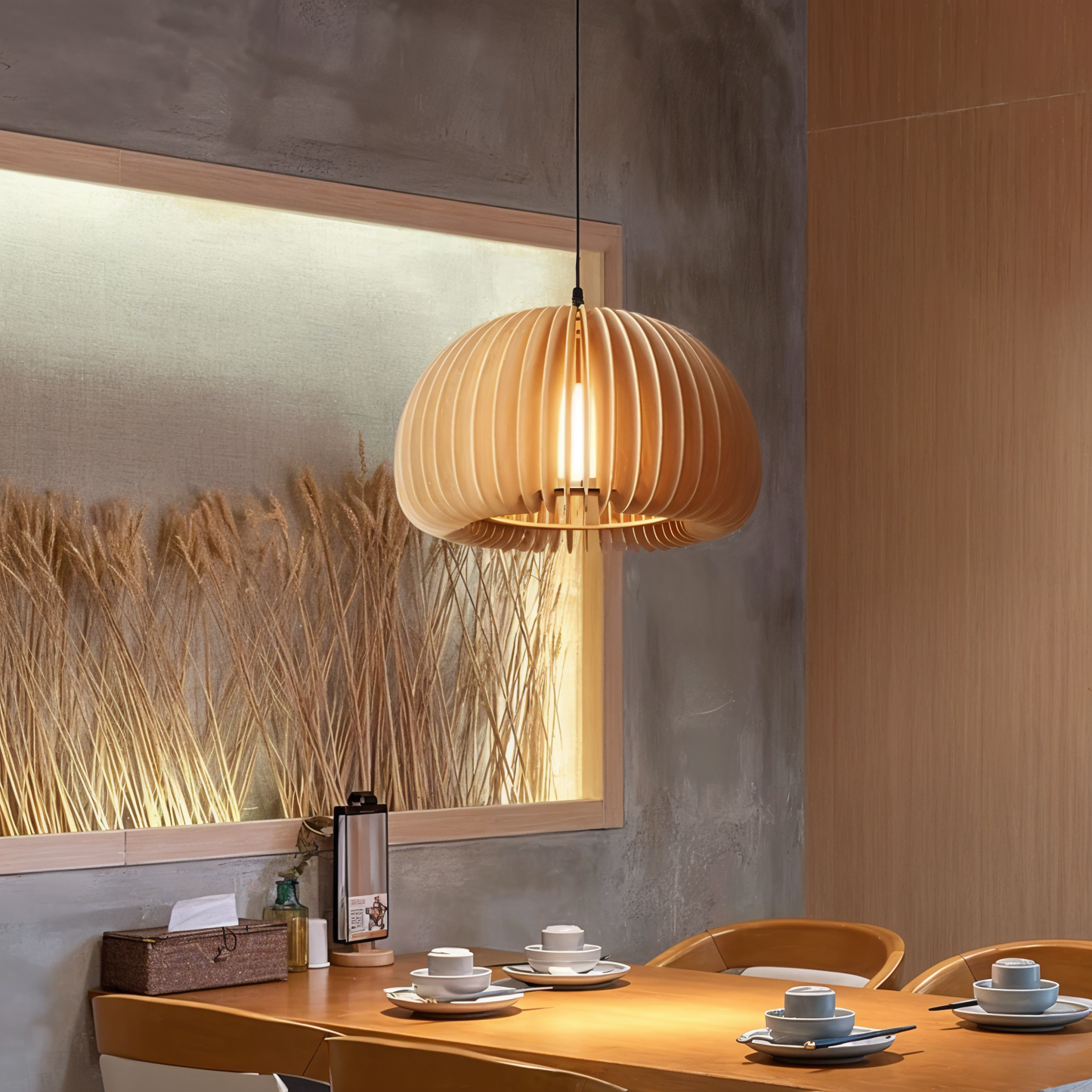 Wooden Dream hanglamp - handgemaakte rustieke houten kunst plafondlampen