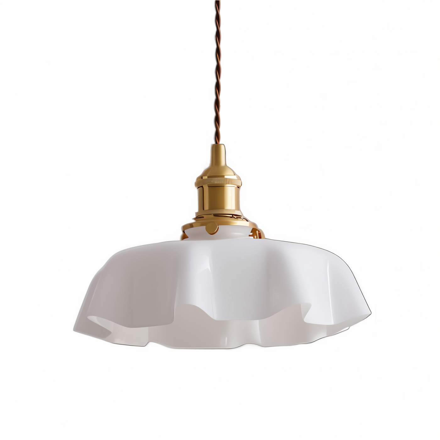 RetroTint hanglamp - bloemvormige led-hanglamp met crème glazen kap