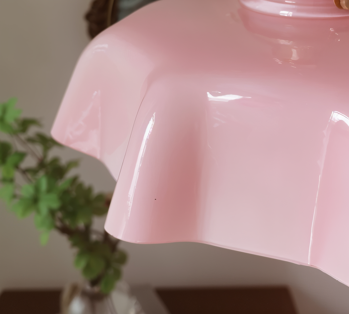 RetroTint hanglamp - bloemvormige led-hanglamp met crème glazen kap
