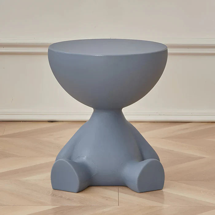 Ronde crème bijzettafel - zwarte ronde salontafel - leuke plastic bijzettafel