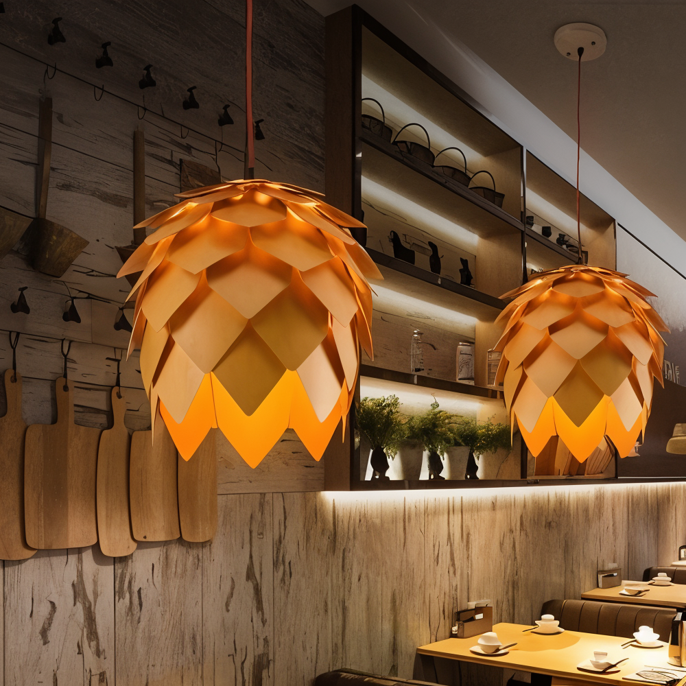 Rustieke dennenappel hanglamp - handgemaakte dennenappel lamp