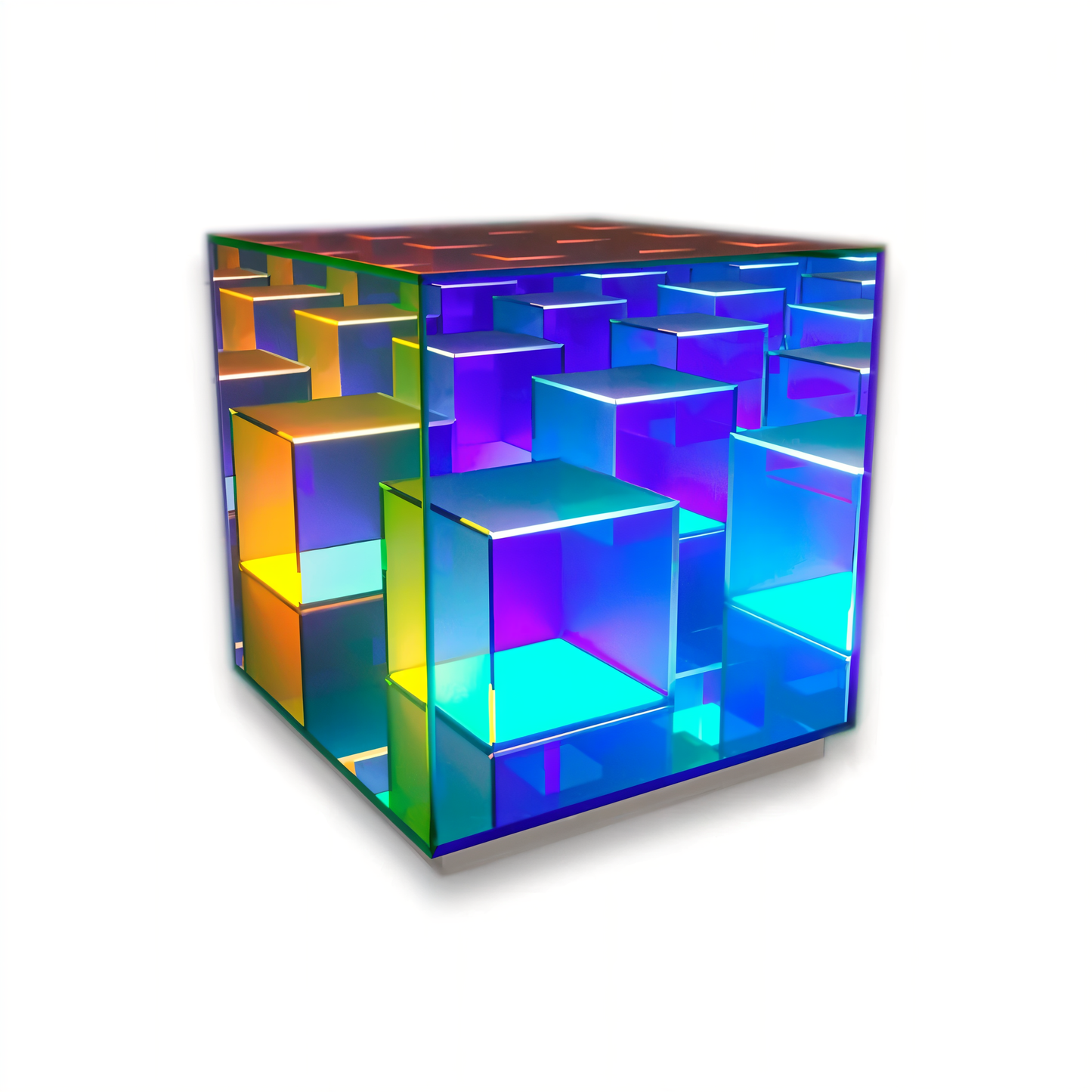 Spectra-Cube tafellamp - regenboog acryl led lamp met fascinerende 3D illusie