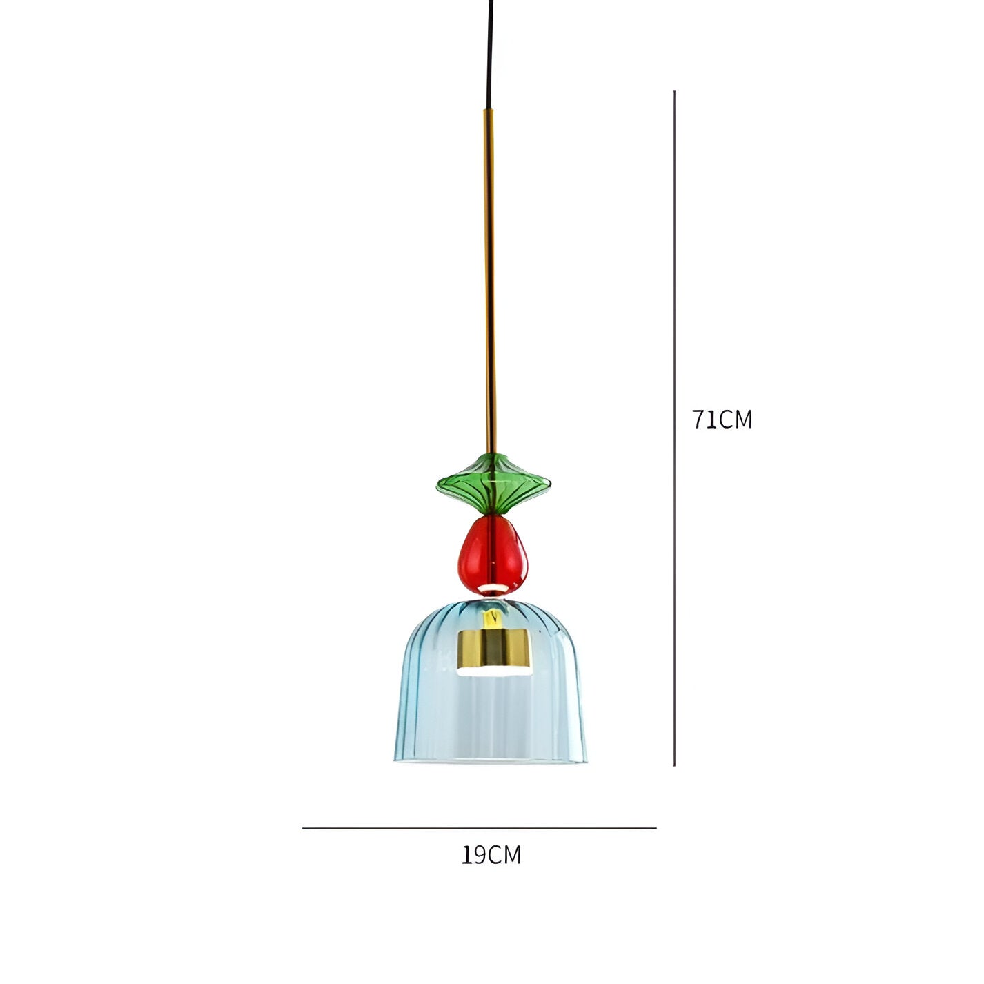 Spectrafuse hanglamp - veelkleurige glazen hanglamp - nordic macaron decoratieve verlichting