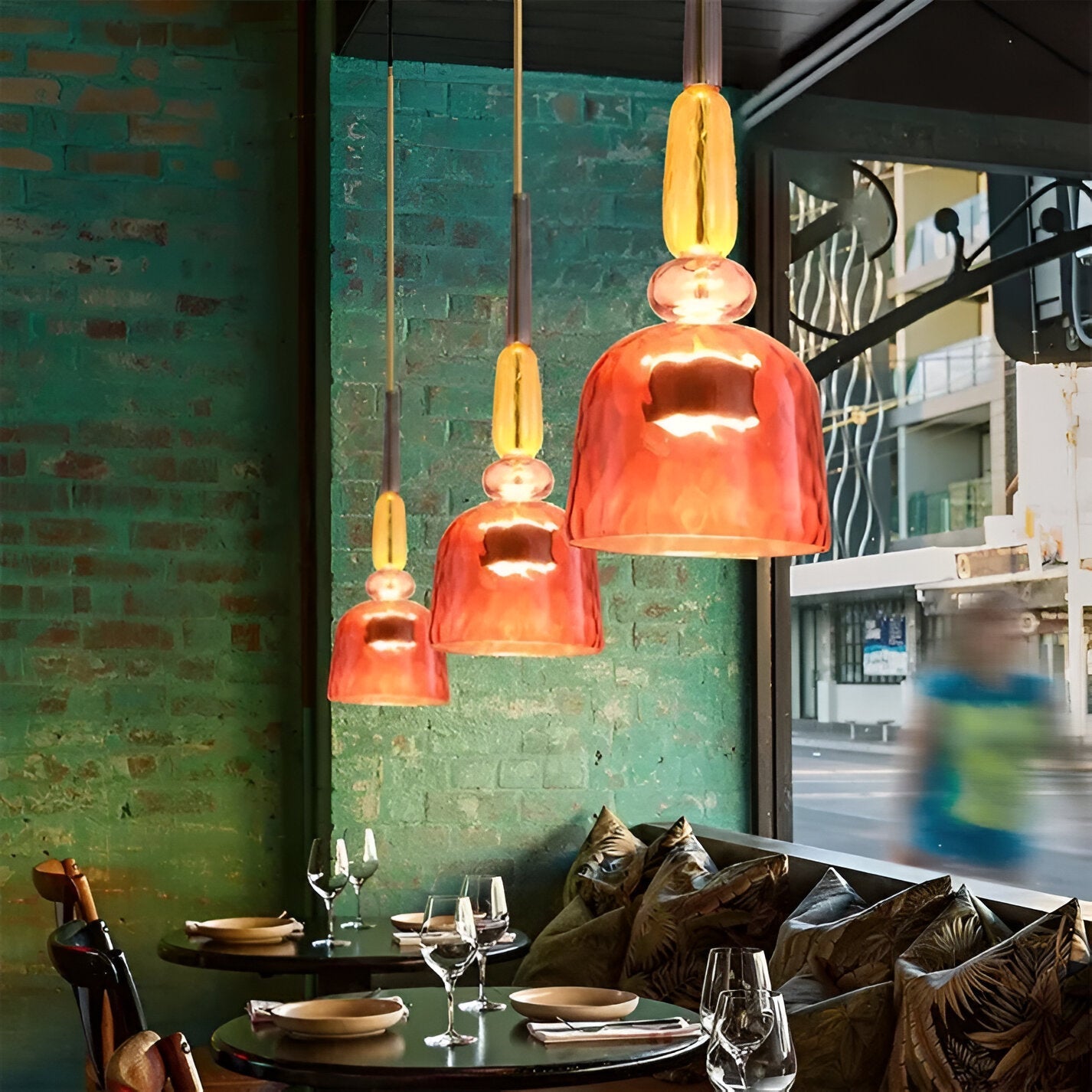 Spectrafuse hanglamp - veelkleurige glazen hanglamp - nordic macaron decoratieve verlichting