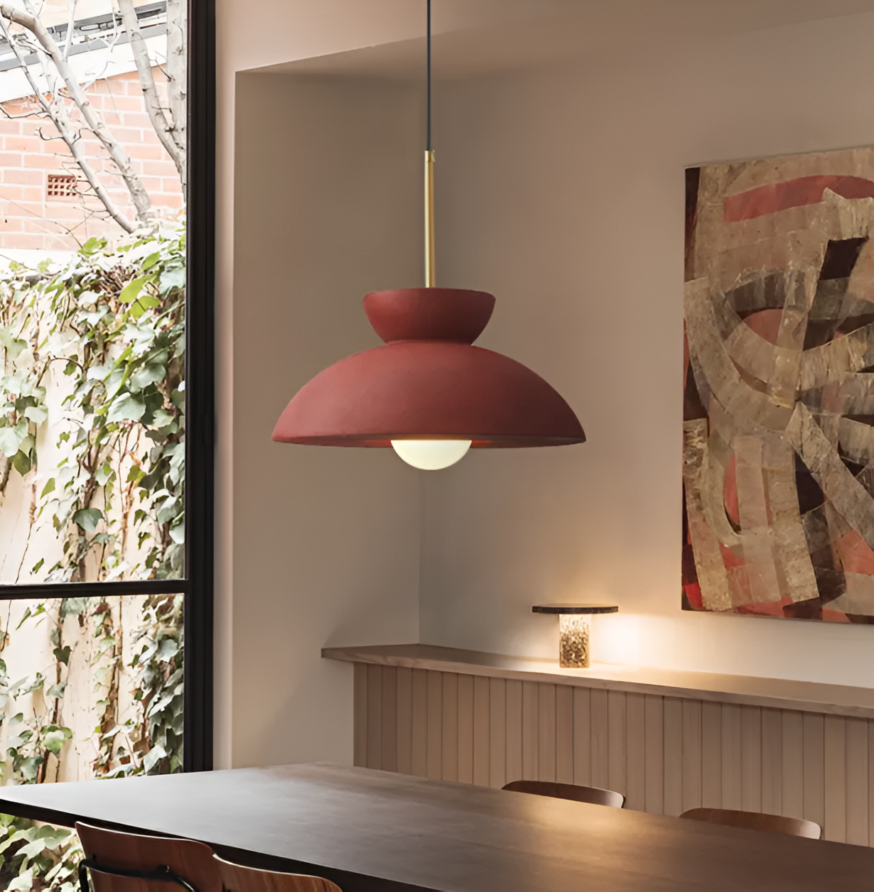 Wabi Sabi - geometrische led hanglamp van hars - wabi sabi minimalistische hanglamp