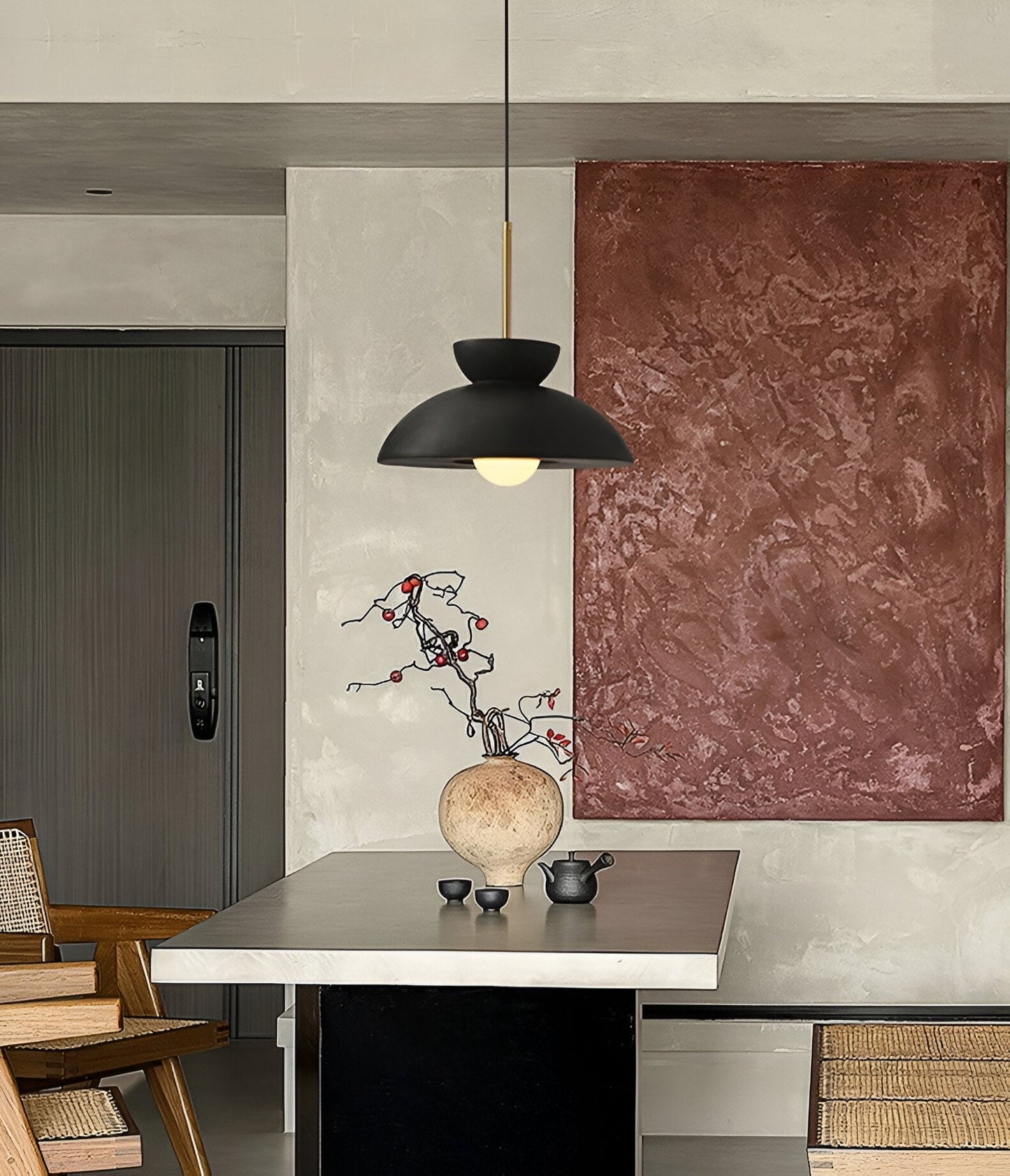 Wabi Sabi - geometrische led hanglamp van hars - wabi sabi minimalistische hanglamp